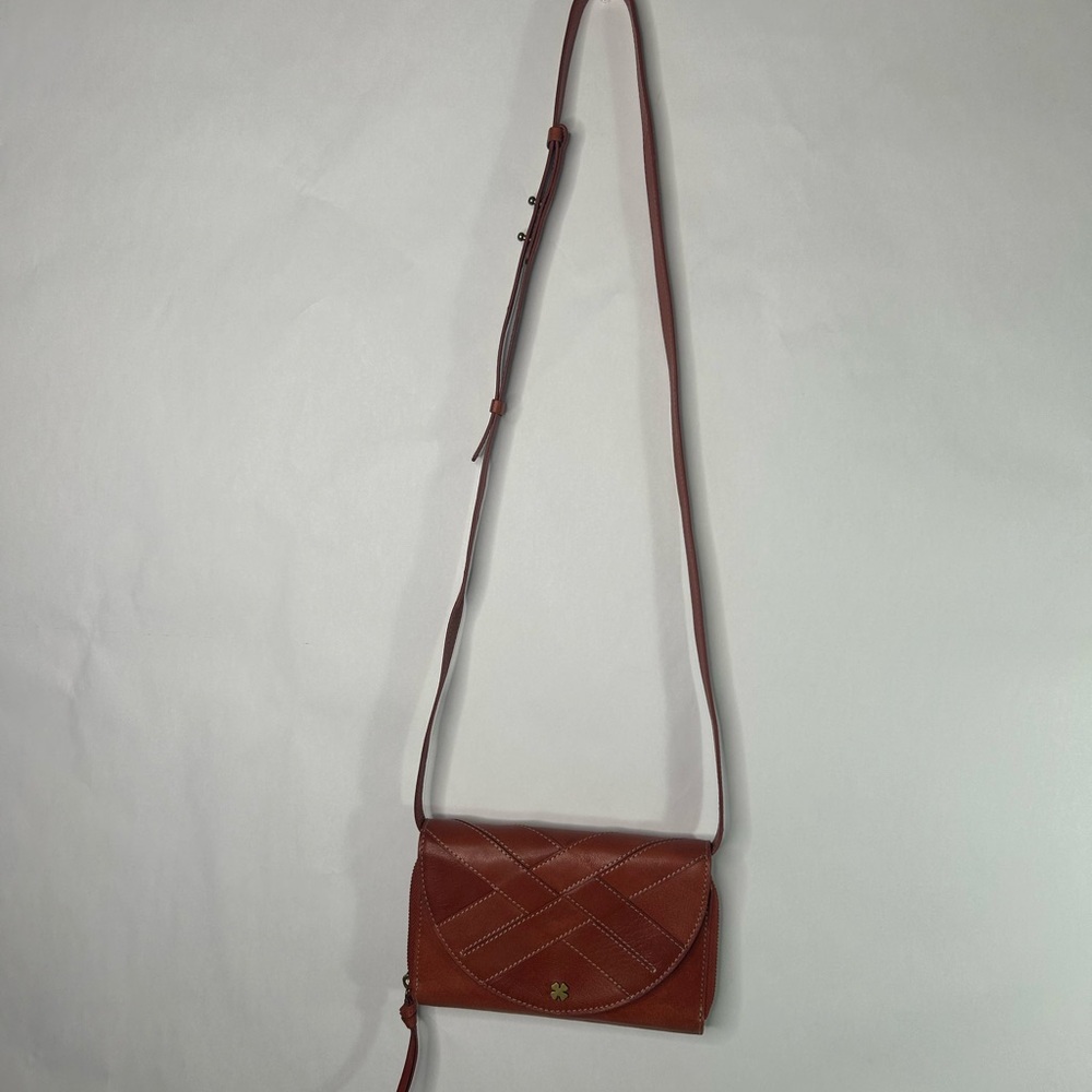 Lucky Brand Viva Rancho Red Genuine Leather Crossbody Bag